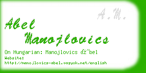 abel manojlovics business card